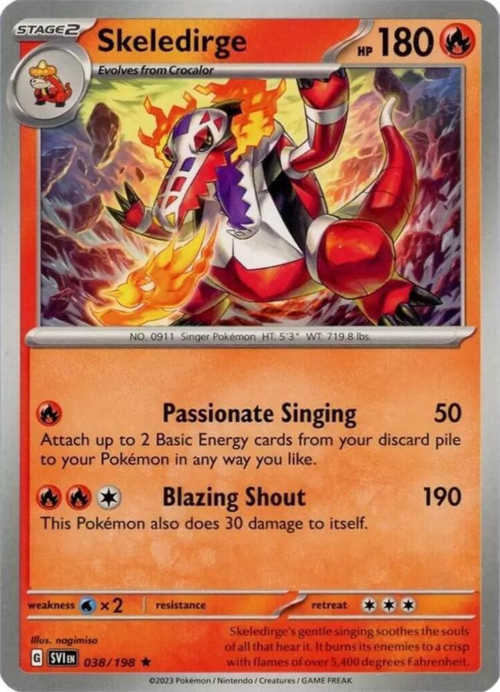 Scarlet & Violet: Base Set Skeledirge (038/198) (Theme Deck Exclusive) [Scarlet & Violet: Base Set] - Trading Card World