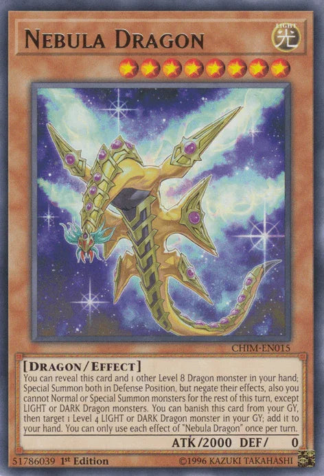 1st Edition, Chaos Impact, Dragon, Effect Monster, Light, Rare, Unlimited Nebula Dragon [CHIM-EN015] Rare - Trading Card World