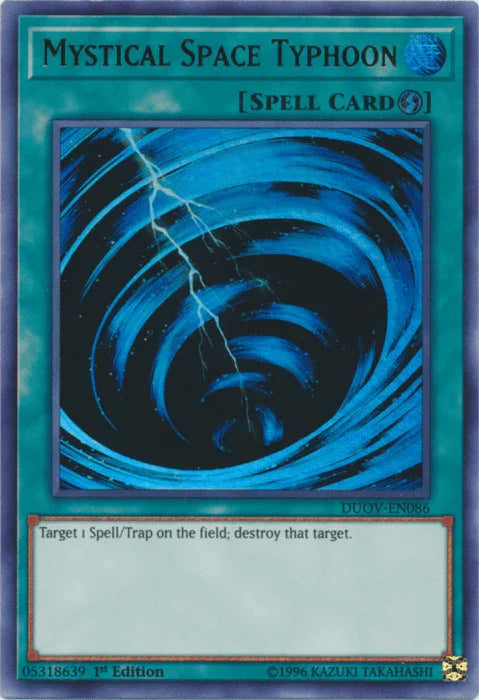 1st Edition, Duel Overload, Quick Play Spell, Spell, Ultra Rare Mystical Space Typhoon [DUOV-EN086] Ultra Rare - Trading Card World