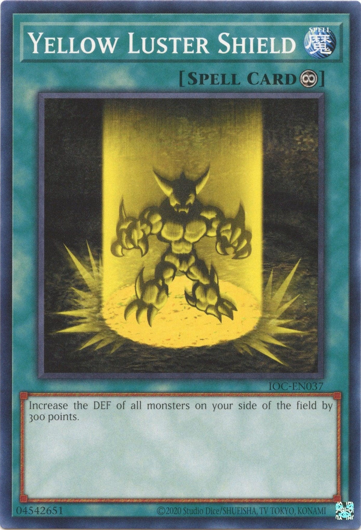 Common, Invasion of Chaos (25th Anniversary Edition), Normal Spell, Spell, Unlimited Yellow Luster Shield (25th Anniversary) [IOC-EN037] Common - Trading Card World