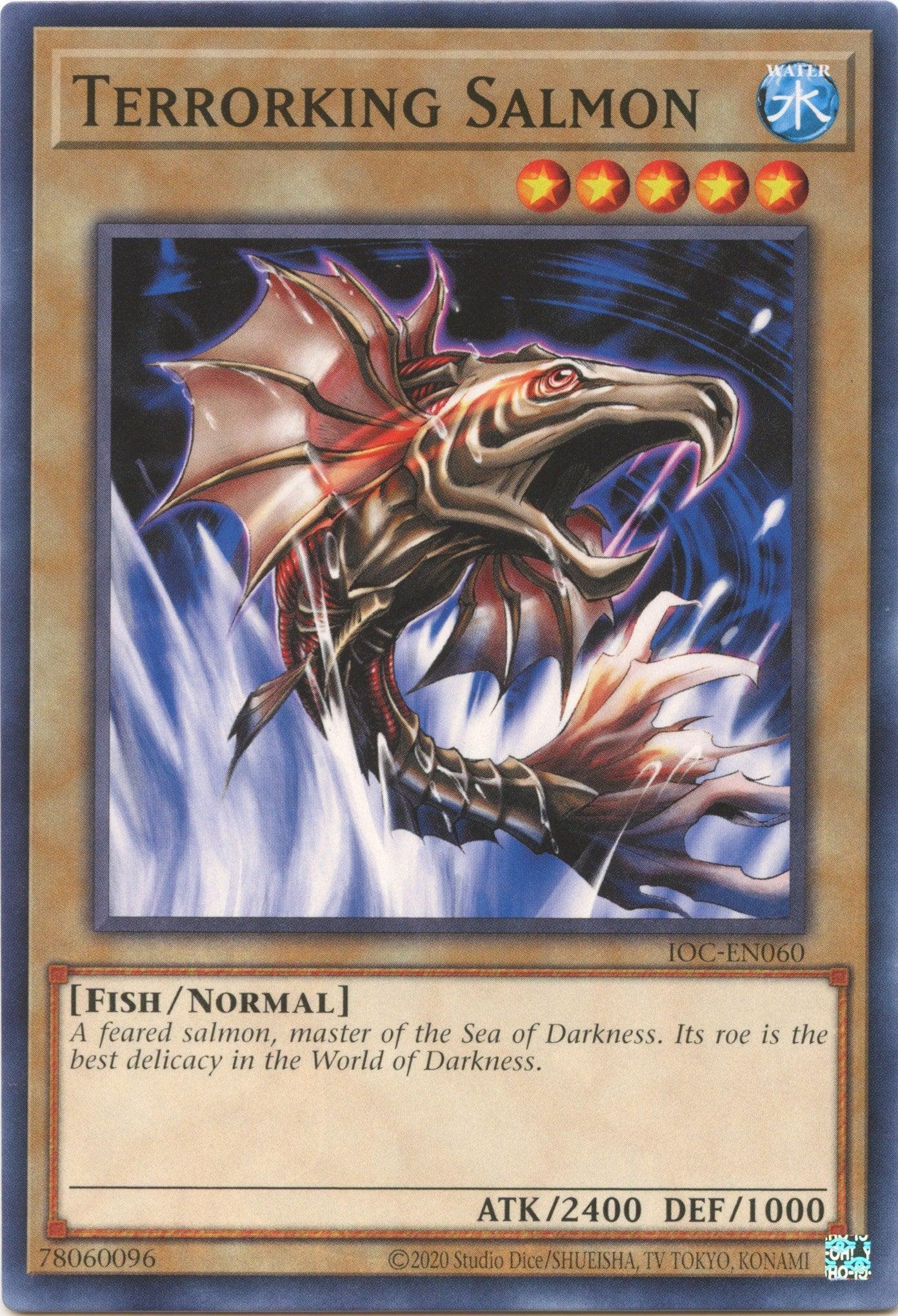 Common, Fish, Invasion of Chaos (25th Anniversary Edition), Normal Monster, Unlimited, Water Terrorking Salmon (25th Anniversary) [IOC-EN060] Common - Trading Card World