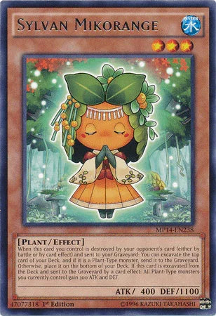 1st Edition, 2014 Mega-Tins Mega Pack, Effect Monster, Plant, Rare, Water Sylvan Mikorange [MP14-EN238] Rare - Trading Card World