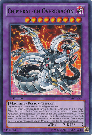 1st Edition, Dark, Fusion/Effect Monster, Machine, Star Pack 2014, Starfoil Rare Chimeratech Overdragon [SP14-EN043] Starfoil Rare - Trading Card World