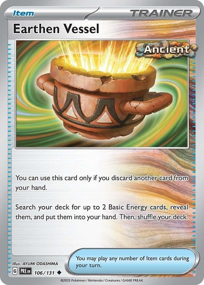 106, Item, Normal, Reverse Holofoil, Scarlet & Violet: Prismatic Evolutions, Uncommon Earthen Vessel (106/131) [Scarlet & Violet: Prismatic Evolutions] - Trading Card World