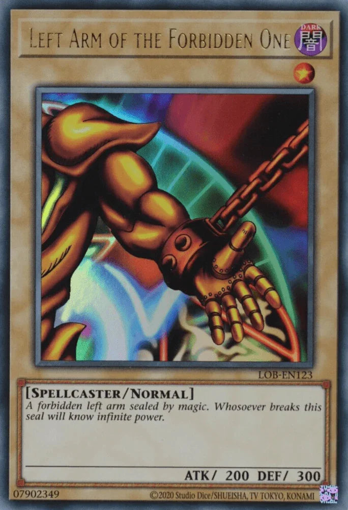 Dark, Legend of Blue Eyes White Dragon (25th Anniversary Edition), Normal Monster, Spellcaster, Ultra Rare, Unlimited Left Arm of the Forbidden One (25th Anniversary) [LOB-EN123] Ultra Rare - Trading Card World