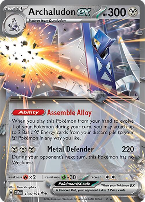 130, Double Rare, Scarlet & Violet: Surging Sparks Archaludon ex (130/191) [Scarlet & Violet: Surging Sparks] - Trading Card World