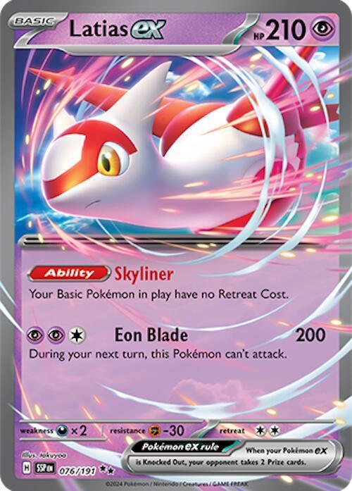 076, Double Rare, Scarlet & Violet: Surging Sparks Latias ex (076/191) [Scarlet & Violet: Surging Sparks] - Trading Card World
