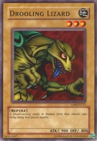 Common, Earth, Normal Monster, Reptile, The Legend of Blue Eyes White Dragon, Unlimited Drooling Lizard [LOB-EN115] Common - Trading Card World