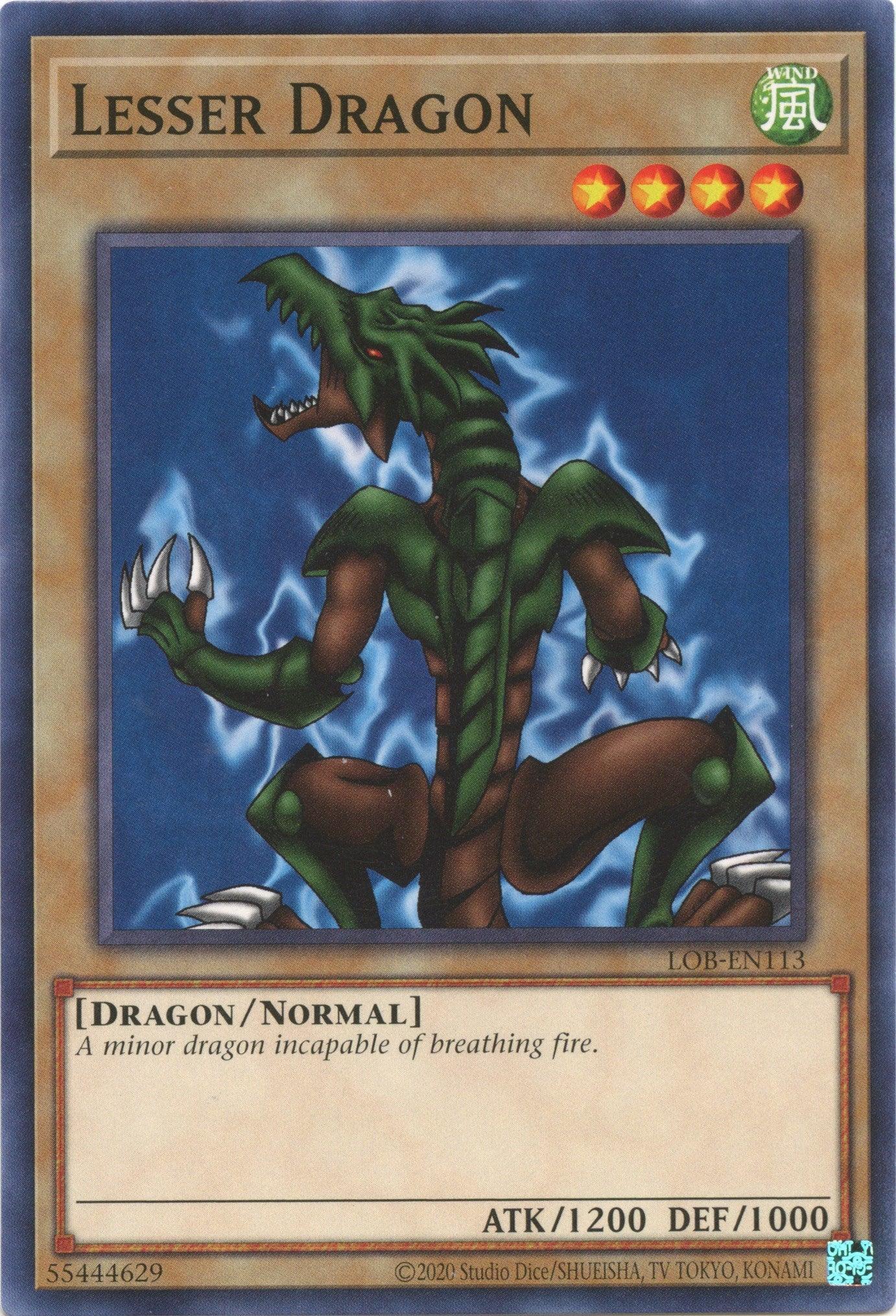 Common, Dragon, Legend of Blue Eyes White Dragon (25th Anniversary Edition), Normal Monster, Unlimited, Wind Lesser Dragon (25th Anniversary) [LOB-EN113] Common - Trading Card World