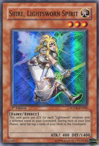 1st Edition, Effect Monster, Fairy, Light, Stardust Overdrive, Super Rare, Unlimited Shire, Lightsworn Spirit [SOVR-EN082] Super Rare - Trading Card World