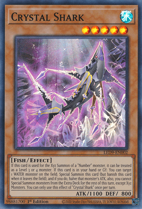 1st Edition, Effect Monster, Fish, Legendary Duelists: Duels From the Deep, Super Rare, Water Crystal Shark [LED9-EN002] Super Rare - Trading Card World
