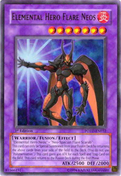 1st Edition, Fire, Fusion/Effect Monster, Power of the Duelist, Ultra Rare, Unlimited, Warrior Elemental Hero Flare Neos [POTD-EN032] Ultra Rare - Trading Card World
