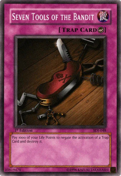 1st Edition, Common, Counter Trap, Starter Deck: Joey, Trap, Unlimited Seven Tools of the Bandit [SDJ-048] Common - Trading Card World