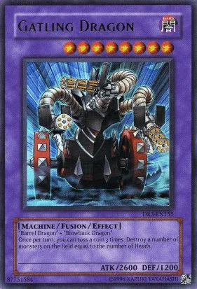 Dark, Dark Revelation Volume 3, Fusion/Effect Monster, Machine, Ultra Rare, Unlimited Gatling Dragon [DR3-EN155] Ultra Rare - Trading Card World