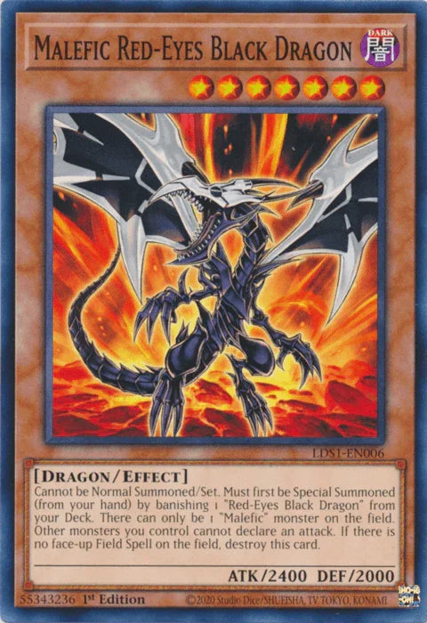 1st Edition, Common, Dark, Dragon, Effect Monster, Legendary Duelists: Season 1 Malefic Red-Eyes Black Dragon [LDS1-EN006] Common - Trading Card World