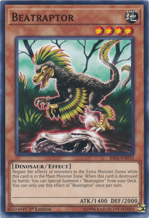 1st Edition, Common, Dinosaur, Earth, Effect Monster, Rising Rampage, Unlimited Beatraptor [RIRA-EN033] Common - Trading Card World