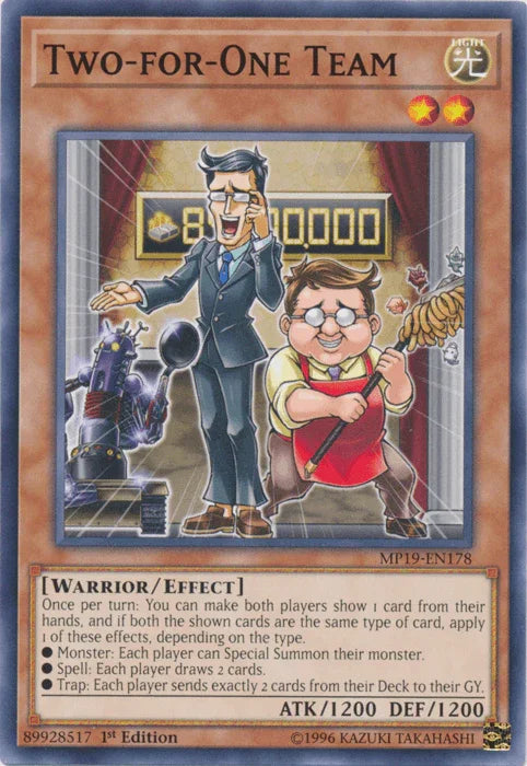 1st Edition, 2019 Gold Sarcophagus Tin Mega Pack, Common, Effect Monster, Light, Unlimited, Warrior Two-for-One Team [MP19-EN178] Common - Trading Card World
