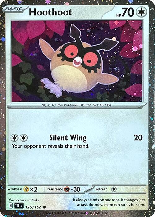 126, Colorless, Scarlet & Violet Promo Cards Hoothoot (126/162) (Cosmos Holo) [Scarlet & Violet Promo Cards] - Trading Card World
