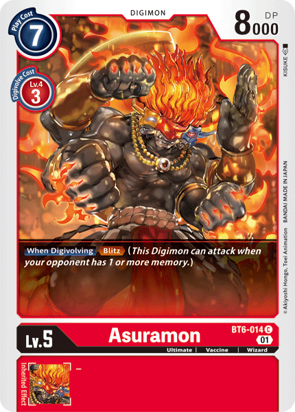 BT6-014, Common, Digimon, Double Diamond, Red, Ultimate, Vaccine, Wizard Asuramon [BT6-014] [Double Diamond] - Trading Card World