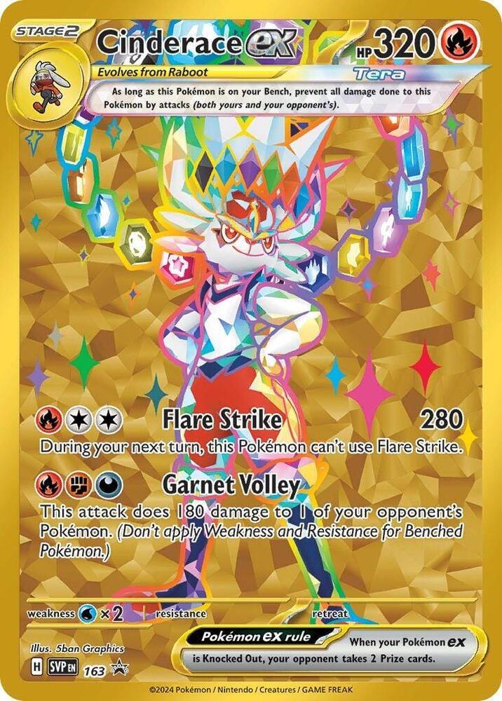 163, Scarlet & Violet: Black Star Promos Cinderace ex (163) [Scarlet & Violet: Black Star Promos] - Trading Card World