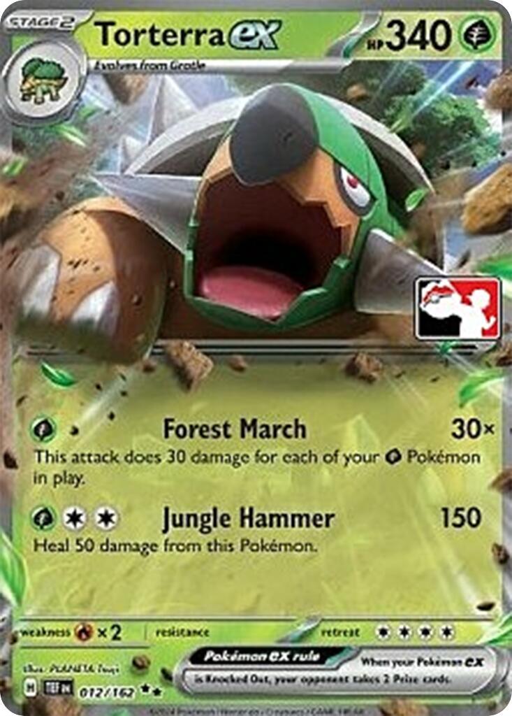012, Fire [x2], Grass, Holofoil, Prize Pack Series Five, Promo Torterra ex (012/162) [Prize Pack Series Five] - Trading Card World