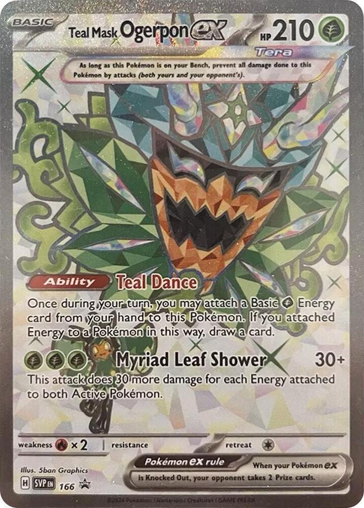 166, Scarlet & Violet: Black Star Promos Teal Mask Ogerpon ex (166) [Scarlet & Violet: Black Star Promos] - Trading Card World