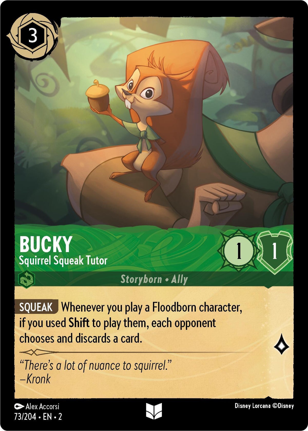  Bucky - Squirrel Squeak Tutor (Errata Version) (73/204) [Rise of the Floodborn] - Trading Card World