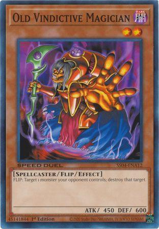 1st Edition, Common, Dark, Flip/Effect Monster, Speed Duel: Match of the Millennium, Spellcaster Old Vindictive Magician [SS04-ENA12] Common - Trading Card World