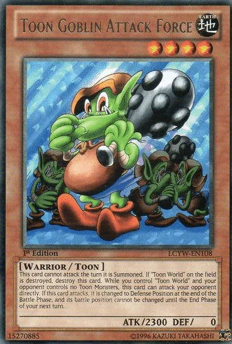 1st Edition, Earth, Legendary Collection 3: Yugi's World, Rare, Toon Monster, Unlimited, Warrior Toon Goblin Attack Force [LCYW-EN108] Rare - Trading Card World
