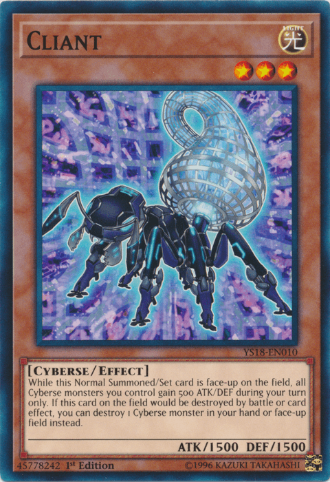 1st Edition, Common, Cyberse, Effect Monster, Light, Starter Deck: Codebreaker Cliant [YS18-EN010] Common - Trading Card World