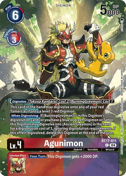 BT17-011, Chain of Liberation, Common, Digimon, Hybrid, Red;Purple, Variable, Wizard Agunimon [BT17-011] (Legend Pack 2024 Box Topper) [Chain of Liberation] - Trading Card World