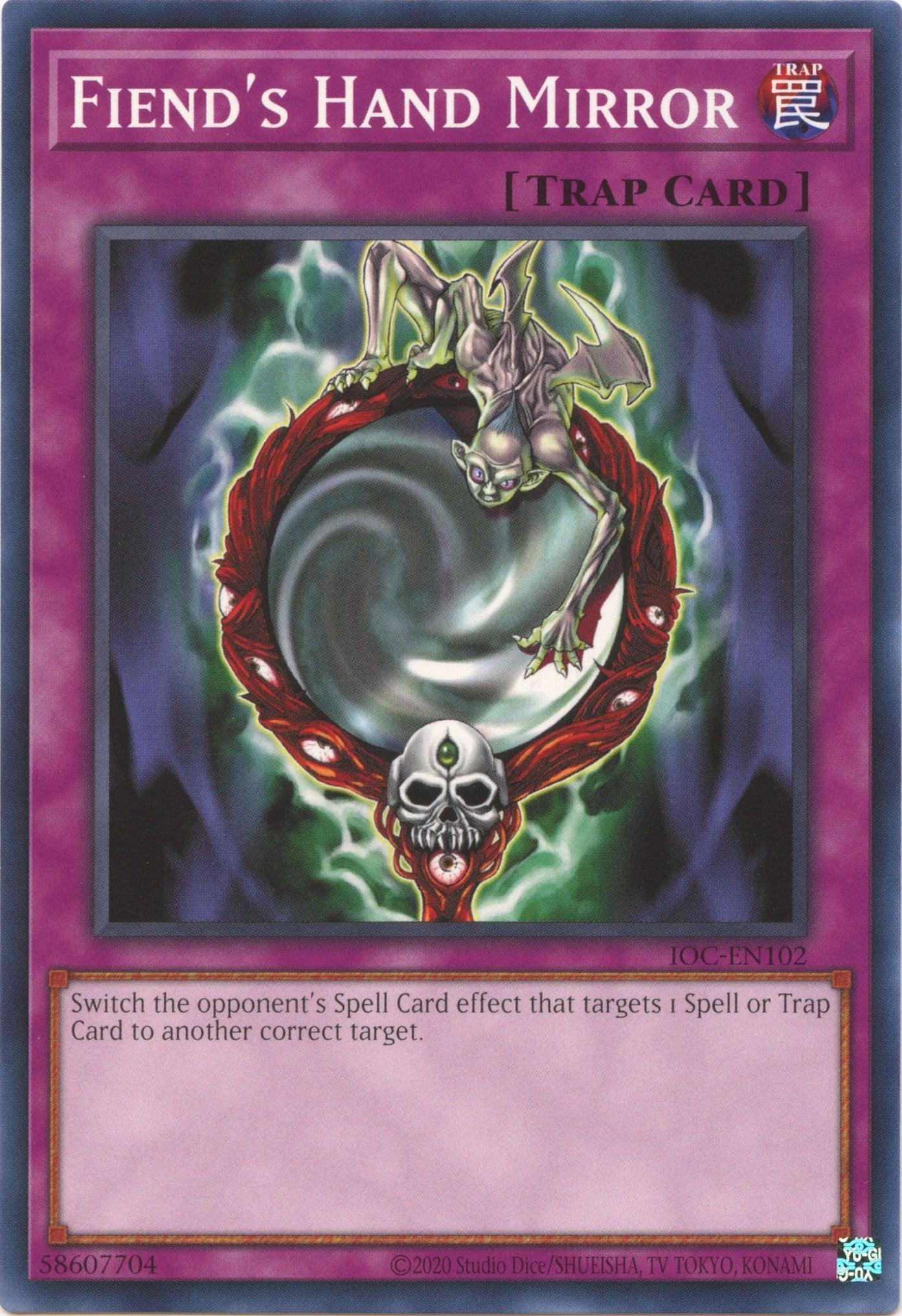 Common, Invasion of Chaos (25th Anniversary Edition), Normal Trap, Trap, Unlimited Fiend's Hand Mirror (25th Anniversary) [IOC-EN102] Common - Trading Card World