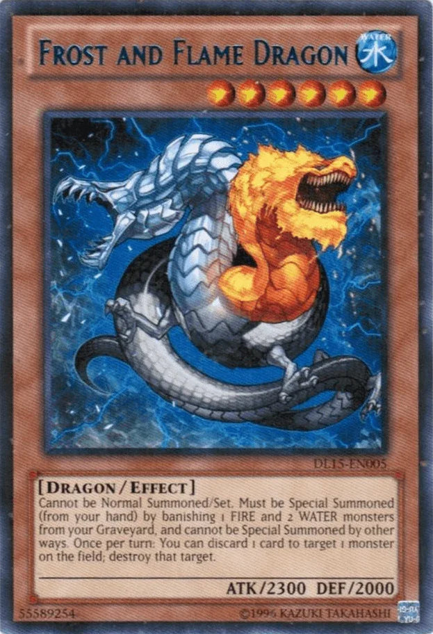 Dragon, Duelist League Promo, Effect Monster, Rare, Unlimited, Water Frost and Flame Dragon (Blue) [DL15-EN005] Rare - Trading Card World