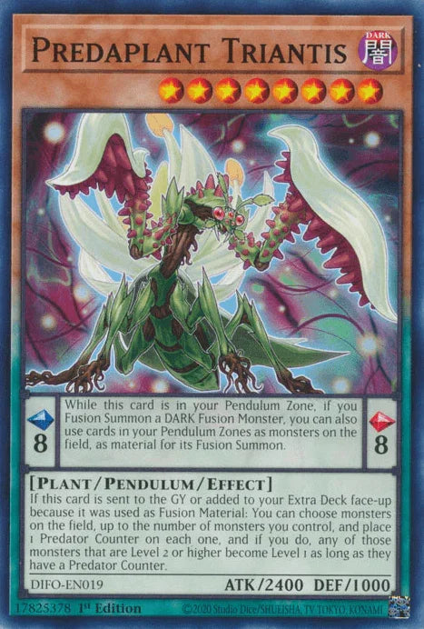 1st Edition, Common, Dark, Dimension Force, Pendulum/Effect Monster, Plant Predaplant Triantis [DIFO-EN019] Common - Trading Card World