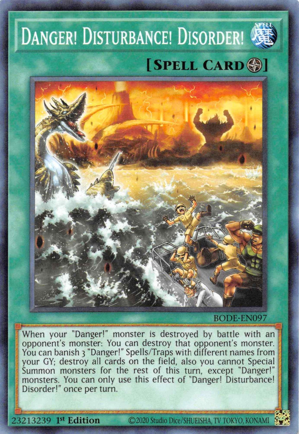 1st Edition, Burst of Destiny, Common, Field Spell, Spell Danger! Disturbance! Disorder! [BODE-EN097] Common - Trading Card World