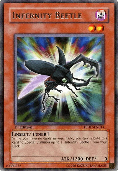 1st Edition, Dark, Insect, Rare, The Shining Darkness, Tuner Monster, Unlimited Infernity Beetle [TSHD-EN014] Rare - Trading Card World