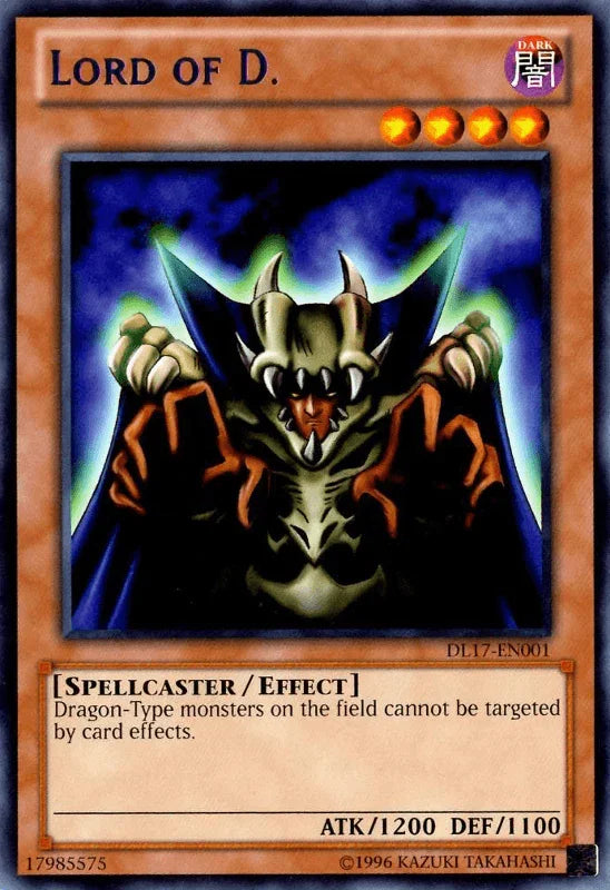 Dark, Duelist League Promo, Effect Monster, Rare, Spellcaster, Unlimited Lord of D. (Purple) [DL17-EN001] Rare - Trading Card World