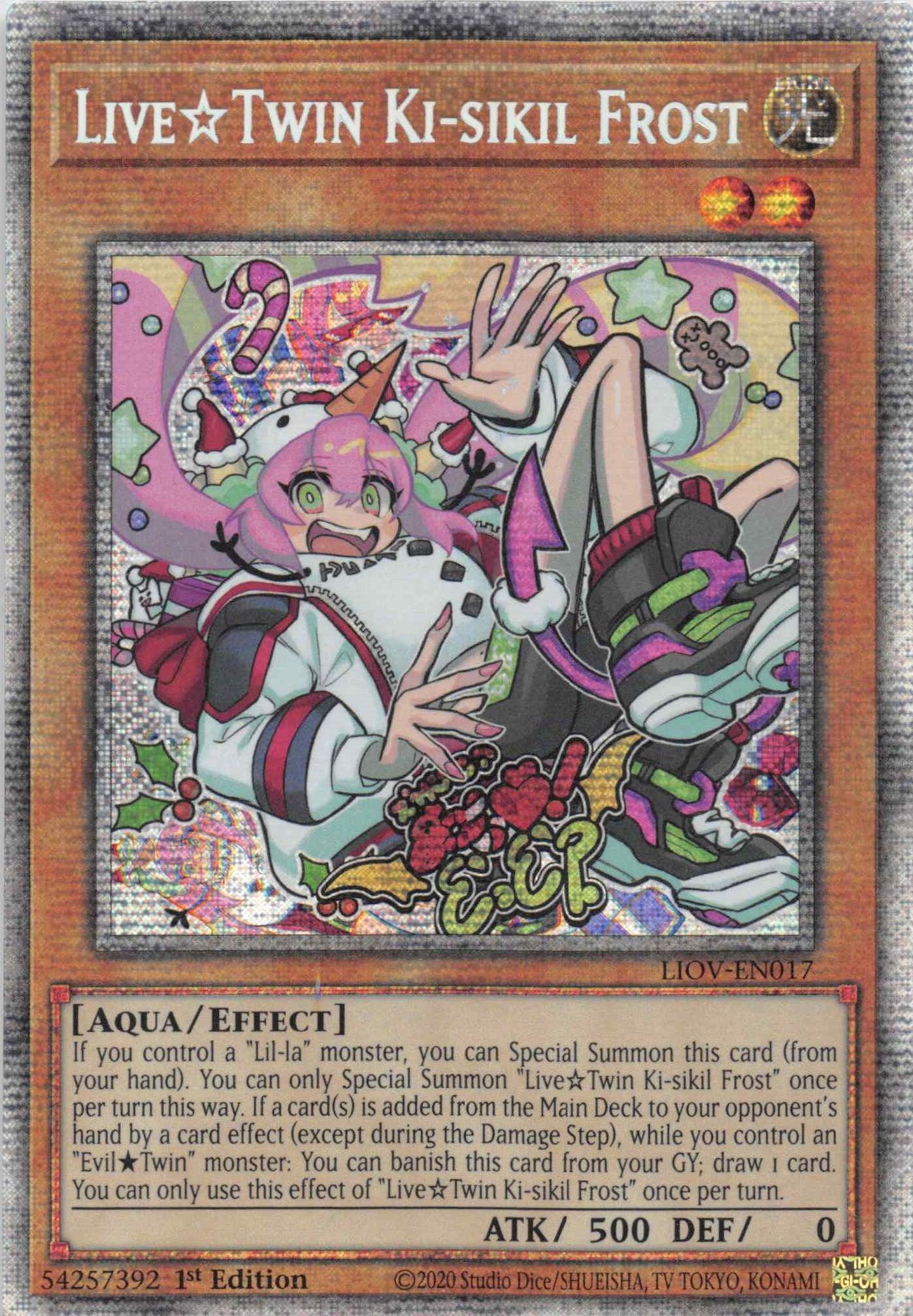1st Edition, Aqua, Effect Monster, Light, Lightning Overdrive, Starlight Rare Live Twin Ki-sikil Frost [LIOV-EN017] Starlight Rare - Trading Card World