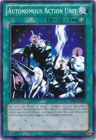 1st Edition, Battle Pack: Epic Dawn, Equip Spell, Spell, Starfoil Rare, Unlimited Autonomous Action Unit [BP01-EN073] Starfoil Rare - Trading Card World