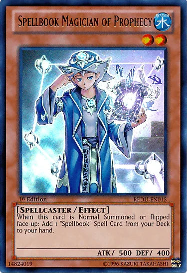 1st Edition, Effect Monster, Return of the Duelist, Spellcaster, Ultra Rare, Unlimited, Water Spellbook Magician of Prophecy [REDU-EN015] Ultra Rare - Trading Card World