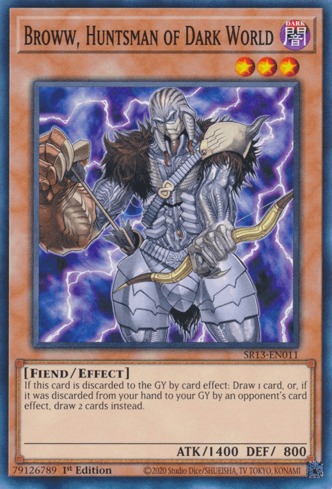 1st Edition, Common, Dark, Effect Monster, Fiend, Structure Deck: Dark World Broww, Huntsman of Dark World [SR13-EN011] Common - Trading Card World