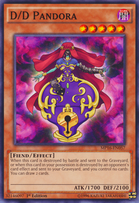 1st Edition, 2016 Mega-Tins Mega Pack, Common, Dark, Effect Monster, Fiend, Unlimited D/D Pandora [MP16-EN057] Common - Trading Card World