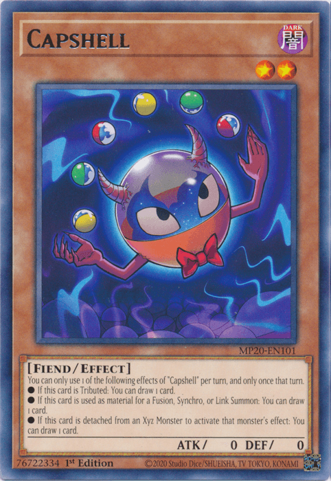 1st Edition, 2020 Tin of Lost Memories, Dark, Effect Monster, Fiend, Rare Capshell [MP20-EN101] Rare - Trading Card World