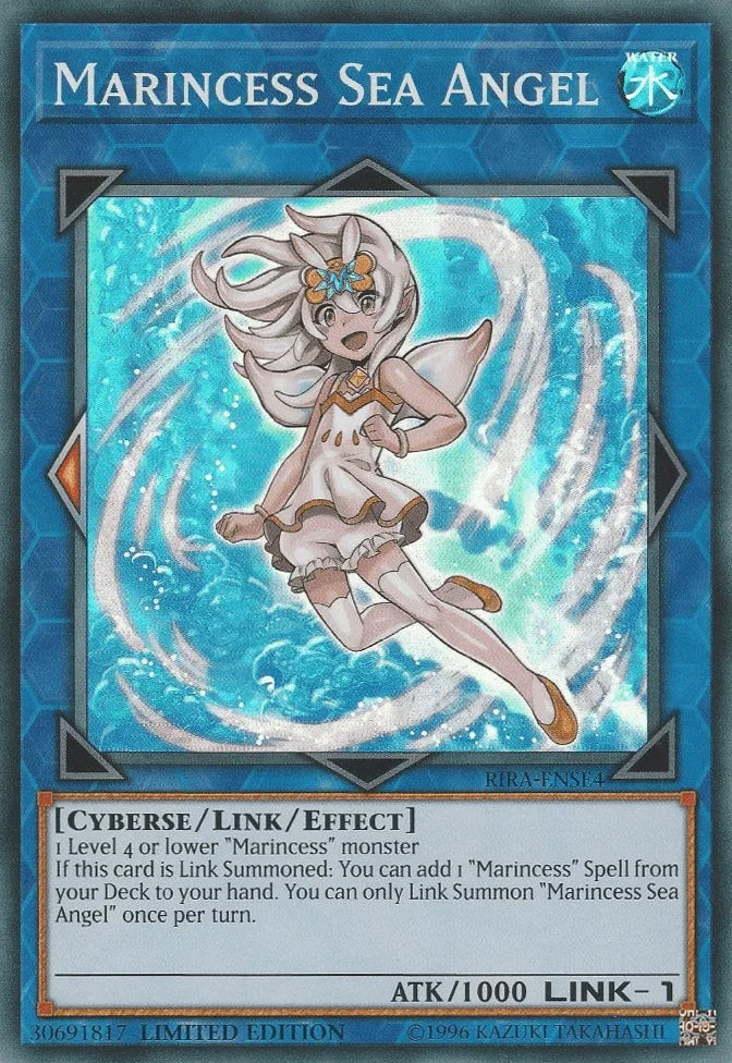 Cyberse, Limited, Link/Effect Monster, Rising Rampage, Super Rare, Water Marincess Sea Angel [RIRA-ENSE4] Super Rare - Trading Card World