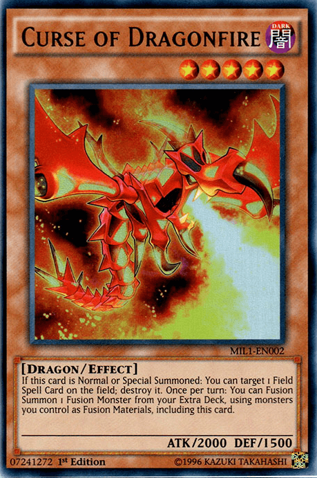 1st Edition, Dark, Dragon, Effect Monster, Millennium Pack, Ultra Rare Curse of Dragonfire [MIL1-EN002] Ultra Rare - Trading Card World