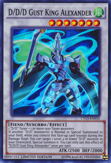 2016 Mega-Tins, Fiend, Limited, Super Rare, Synchro/Effect Monster, Wind D/D/D Gust King Alexander [CT13-EN010] Super Rare - Trading Card World