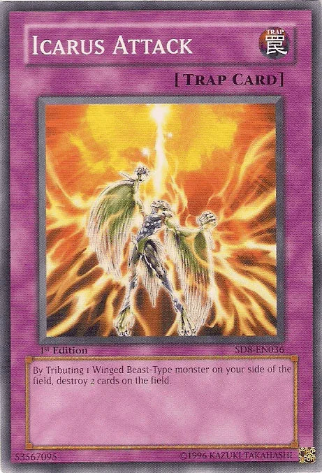 1st Edition, Common, Normal Trap, Structure Deck: Lord of the Storm, Trap, Unlimited Icarus Attack [SD8-EN036] Common - Trading Card World