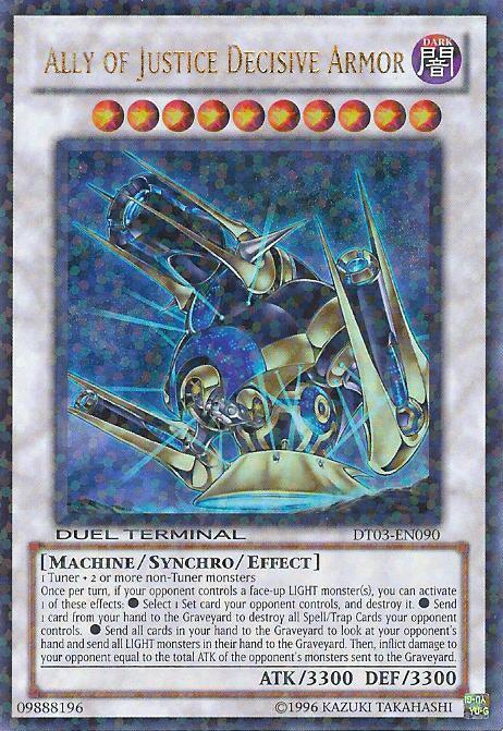 Dark, Duel Terminal 3, Limited, Machine, Synchro/Effect Monster, Ultra Rare Ally of Justice Decisive Armor [DT03-EN090] Ultra Rare - Trading Card World
