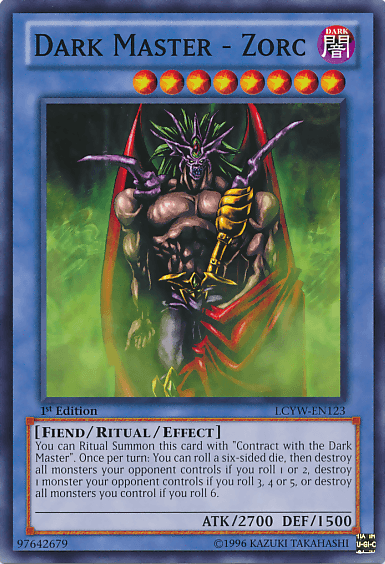 1st Edition, Common, Dark, Fiend, Legendary Collection 3: Yugi's World, Ritual/Effect Monster, Unlimited Dark Master - Zorc [LCYW-EN123] Common - Trading Card World