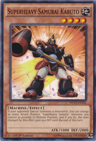 1st Edition, 2015 Mega-Tins Mega Pack, Common, Earth, Effect Monster, Machine Superheavy Samurai Kabuto [MP15-EN132] Common - Trading Card World